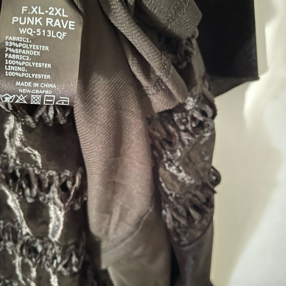 PunkRave Velvet Maxi Dress Widow Sleeves Lace Up Back XL - Picture 14 of 14